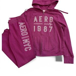 Aeropostale Magenta Hoodie and Joggers Set